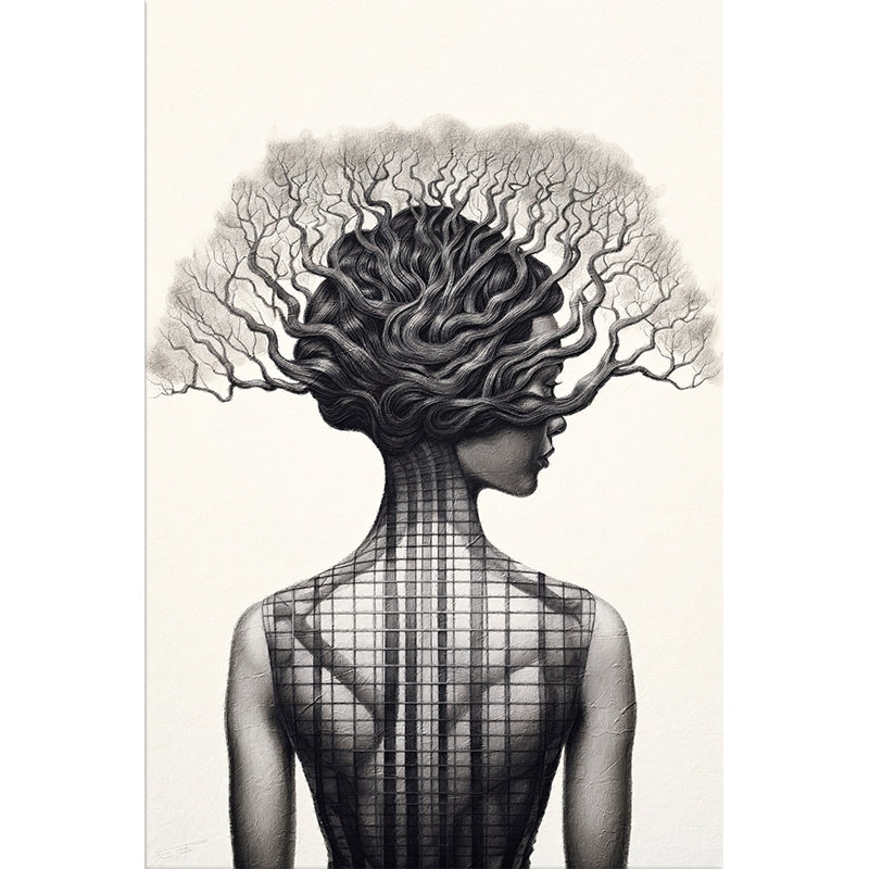 Frau mit Baum