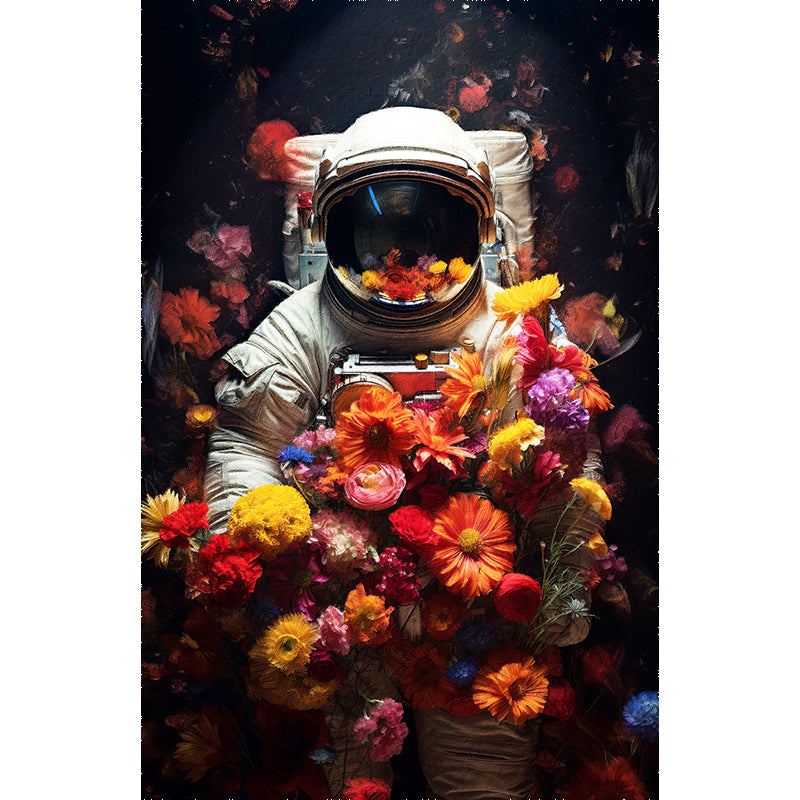 Astronaut in Blumen