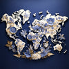 Karte - Welt - Delfter Blau