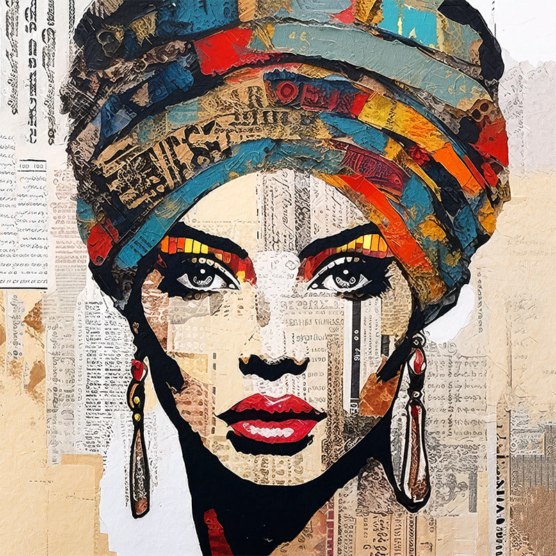 Frauengesicht in Mixed Media