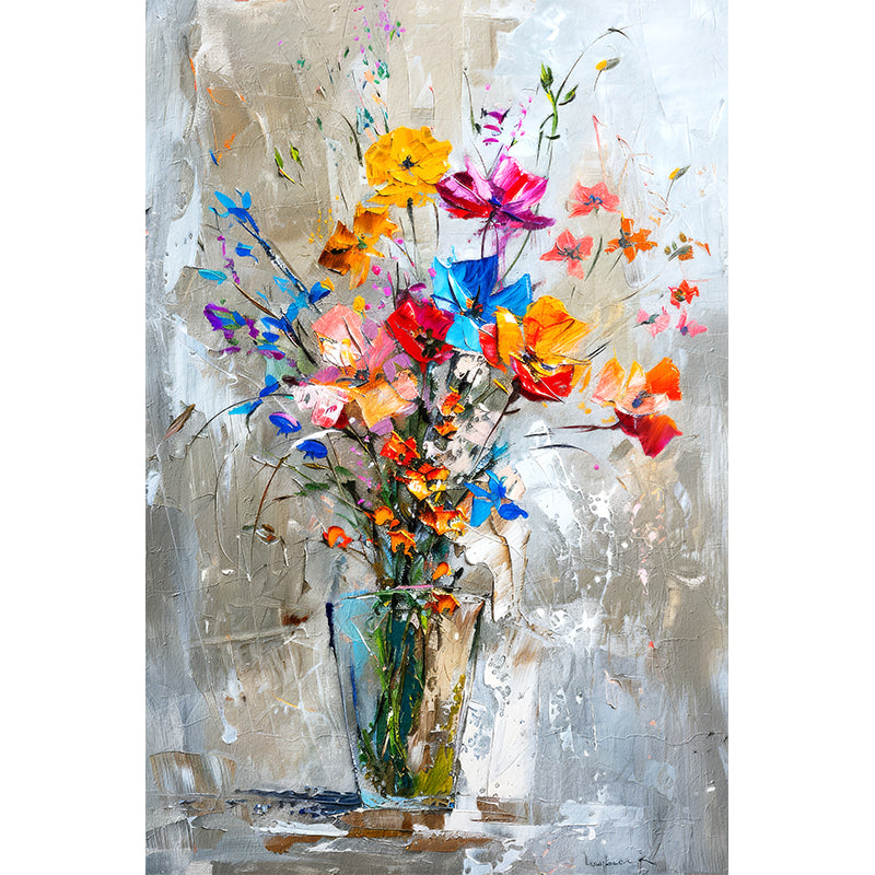 Art Vase mit Blumen