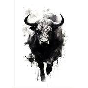 Stier in Schwarz-Weiß