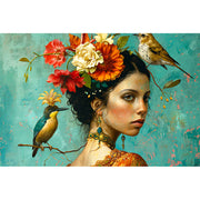 Frau mit Vogel VII
