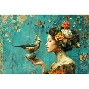 Frau mit Vogel VIII