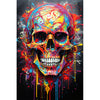 Buntes Totenkopf-Gemälde