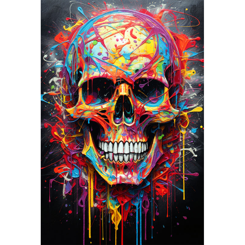 Buntes Totenkopf-Gemälde
