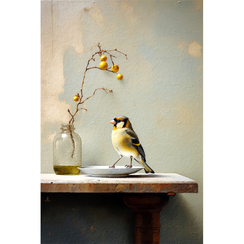 Gemälde Vogel im Stillleben