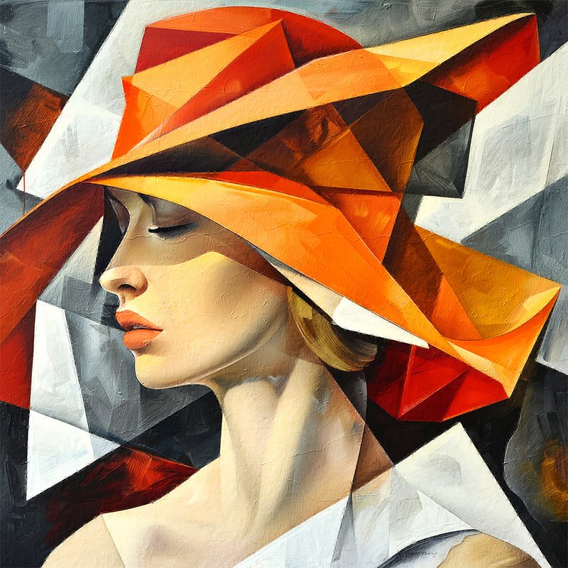 Frau mit orangem Hut VI