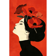 Frau mit Klatschmohn