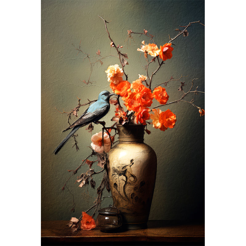 Vase-Blume-Vogel