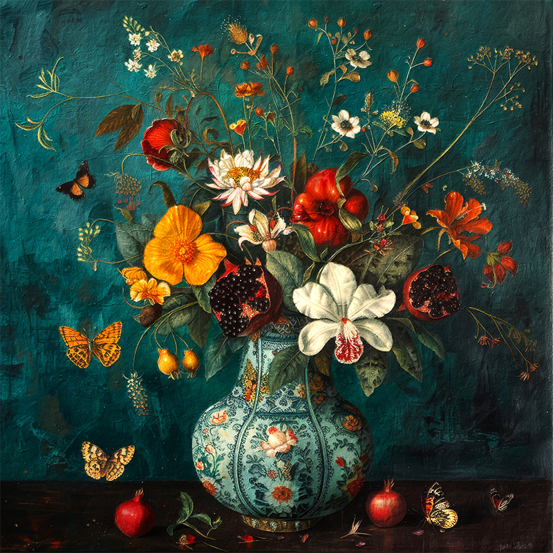 Vintage Vase mit Blumen II