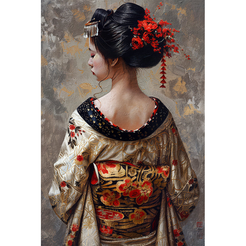 Frau im Kimono Gemälde