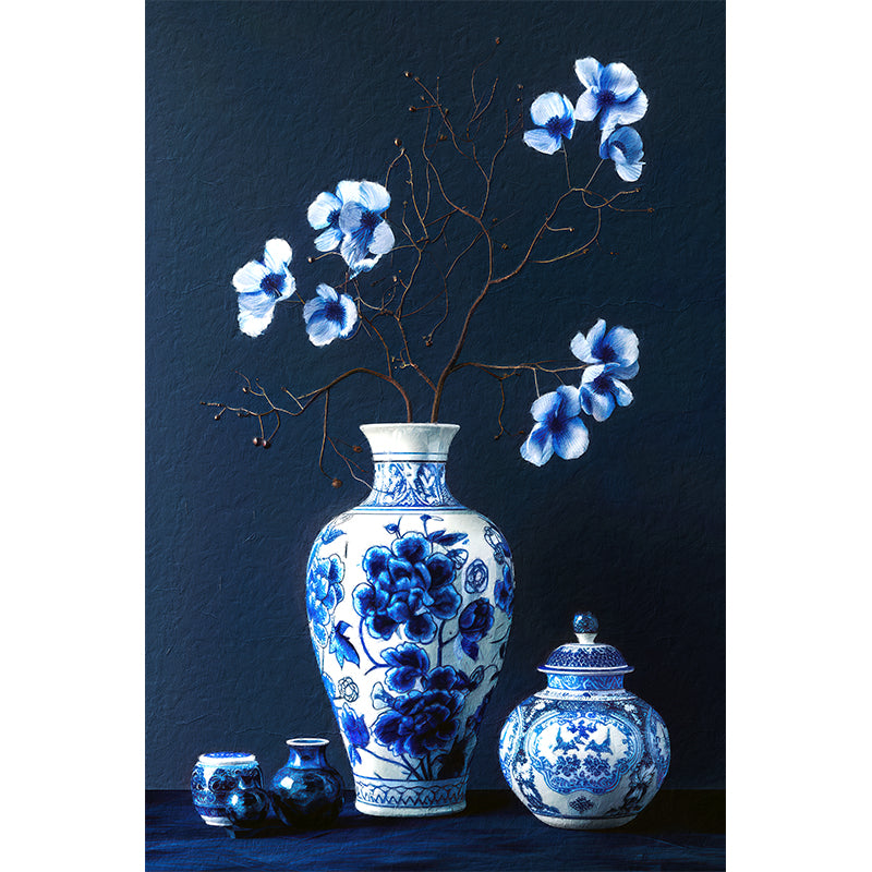 Blauwe Vase Gemälde