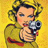 Pop-Art-Frau mit Pistole