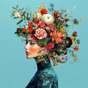 Frau mit Blumen im Haar II