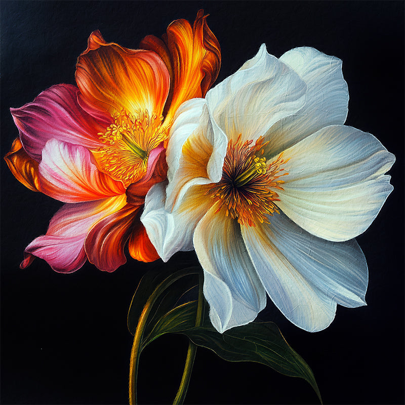 Gemälde mit zwei Blumen