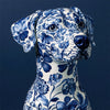Hund in Delfter Blau