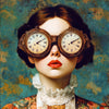 Frau mit Vintage-Uhr