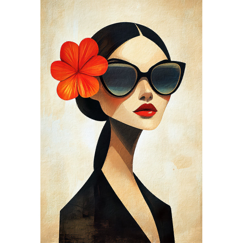 Frau in abstrakter Illustration