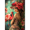 Schöne Frau mit Flamingo III