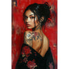 Japanische Frau mit Tattoo