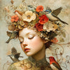 Frau mit Vintage-Blumen II