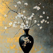 Art Vase mit Blumen