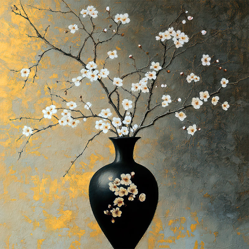 Art Vase mit Blumen
