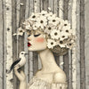 Frau mit Blumen und Vögeln II