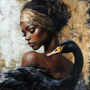 Frau mit dem schwarzen Schwan