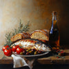 Wein, Fisch und Brot