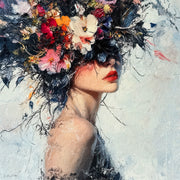 Gemälde Frau - Blumen II
