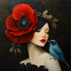 Dame - Klatschmohn - Vogel