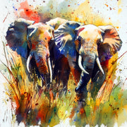 Elefanten im Aquarell-Stil