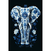 Elefant in Delfter Blau