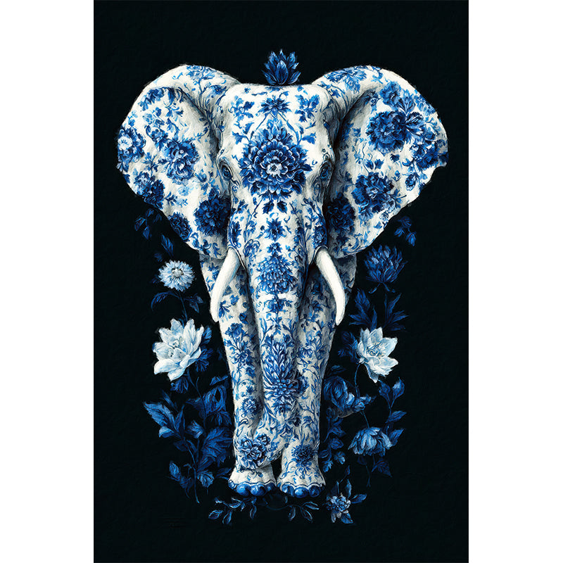 Elefant in Delfter Blau