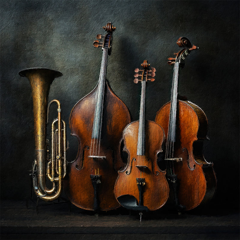 Gemälde Musikinstrumente