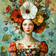 Vintage Frau und Blumen