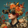 Frau - Vögel - Blumen - Kunst