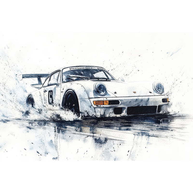 Schwarz-weißer Porsche