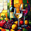 Wein im kubistischen Stil