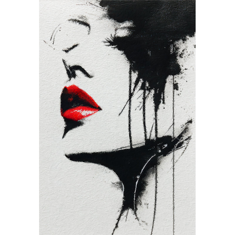 Abstrakte Frau Rote Lippen