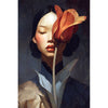 Frau mit Tulpe Porträt