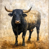 Stier im dunklen Licht