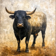 Stier im dunklen Licht