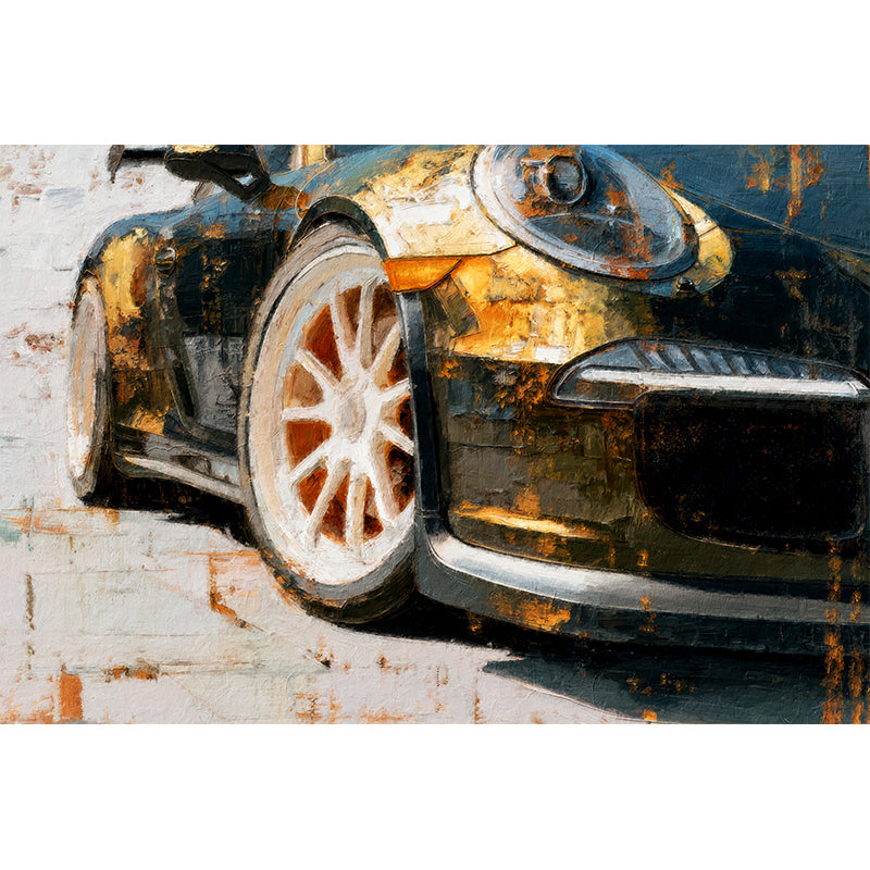 Schwarzer und goldener Porsche
