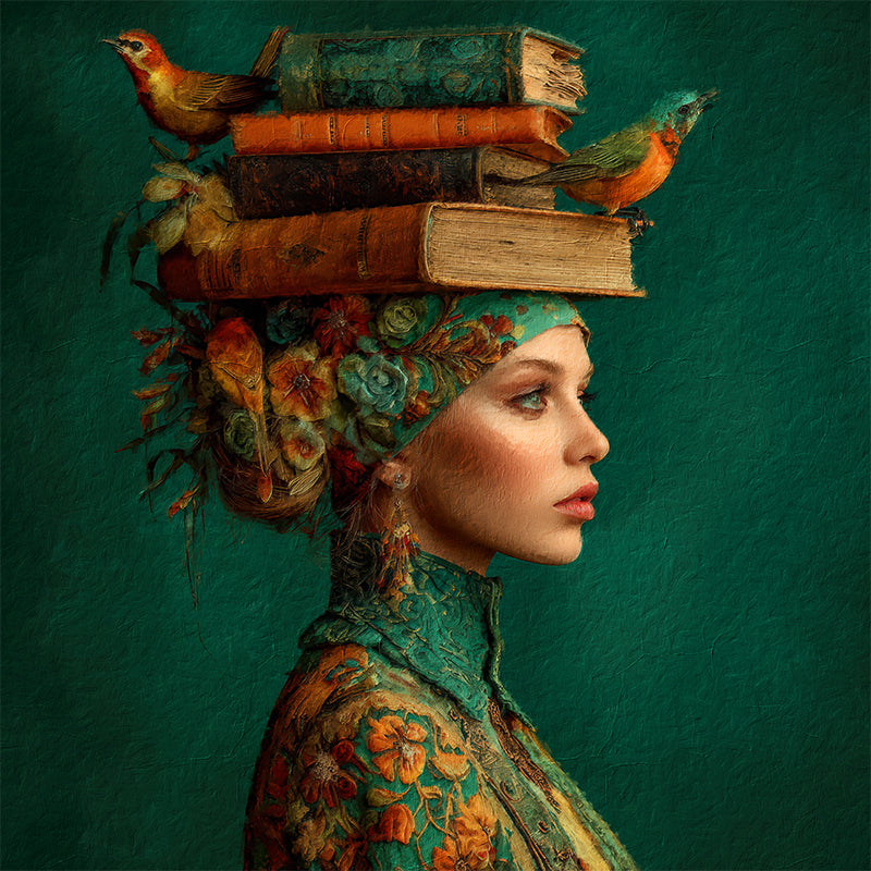 Frau mit Büchern III