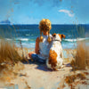 Mädchen mit Hund am Strand III