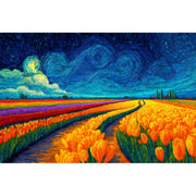 Farbenfrohes Tulpenfeld – Van Gogh (Inspiration)