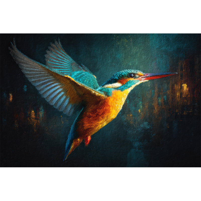 Eisvogel über der Skyline